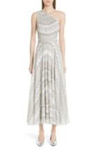 Women's Missoni Metallic Chevron One Shoulder Gown Us / 40 It - Metallic