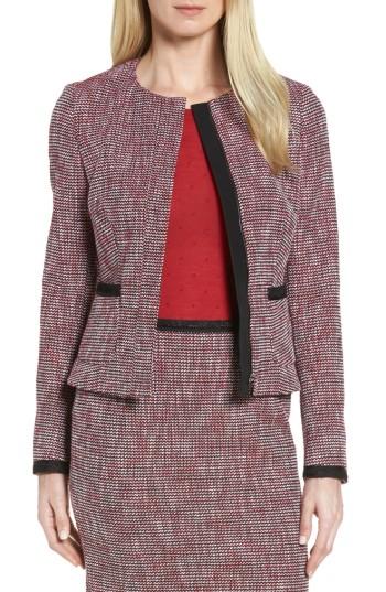 Women's Boss Kabira Tweed Suit Jacket R - Red
