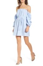 Women's Speechless Off The Shoulder Stripe Minidress - White