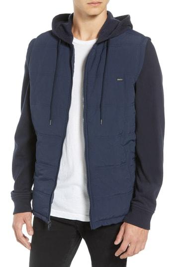 Men's Rvca Logan Puffer Jacket - Blue