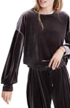 Women's Madewell Velvet Balloon Sleeve Sweatshirt, Size - Grey