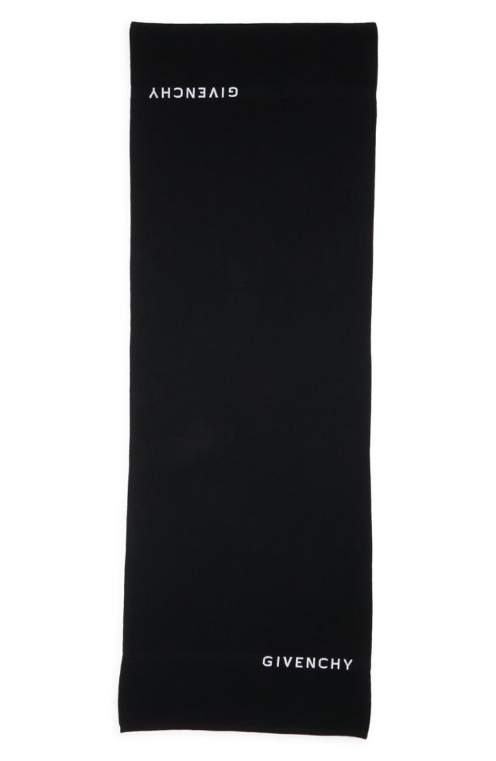 Women's Givenchy Knit Logo Wool Scarf