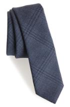 Men's Eleventy Plaid Wool Tie, Size - Grey