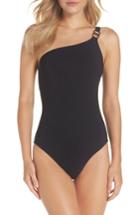 Women's Tory Burch Gemini Link One-shoulder One-piece Swimsuit - Black