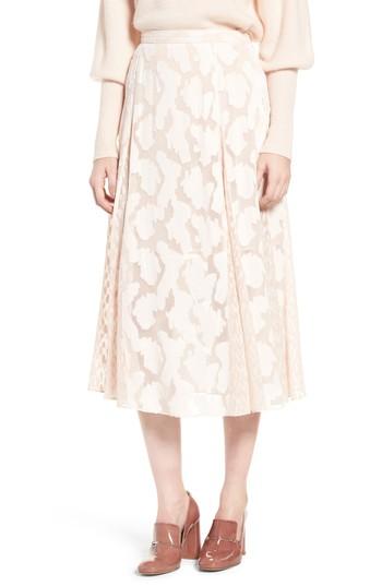 Women's Lewit Clip Jacquard Godet Skirt - Pink