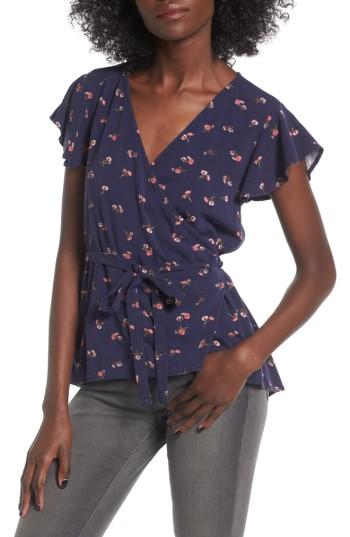 Women's O'neill Sarah Print Wrap Top - Blue