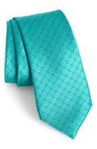 Men's Nordstrom Men's Shop Mini Medallion Silk Tie, Size - Blue/green