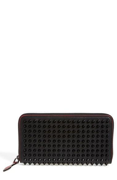 Women's Christian Louboutin 'panettone' Spiked Calfskin Wallet -
