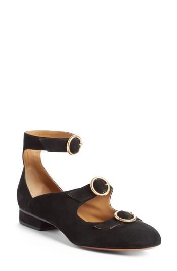 Women's Chloe Buckle Ballerina Flat Us / 38eu - Black