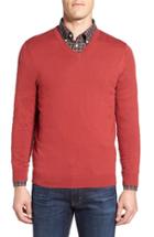 Men's Nordstrom Men's Shop Cotton & Cashmere V-neck Sweater - Red