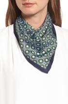 Women's Tory Burch Octagon Print Silk Neckerchief, Size - Blue