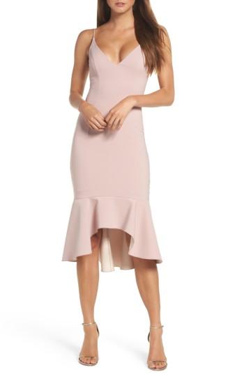 Women's Maria Bianca Nero Christy Flounce High/low Slipdress - Pink