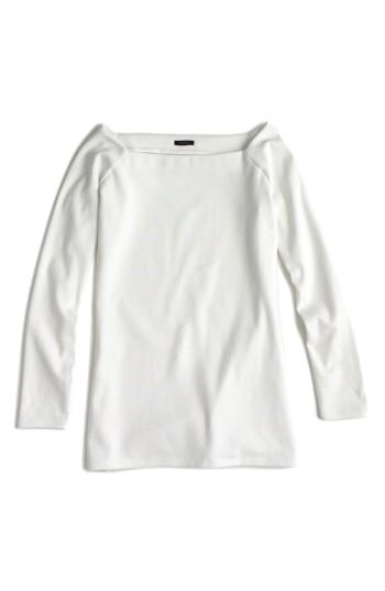 Women's J.crew Off The Shoulder Tee - White