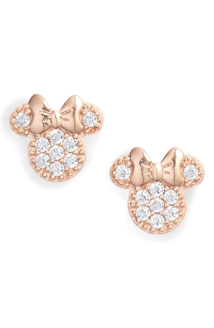 Women's Disney Minnie Crystal Pave Stud Earrings