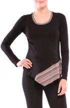 Women's Olian Audrey Asymmetrical Maternity Top - Black
