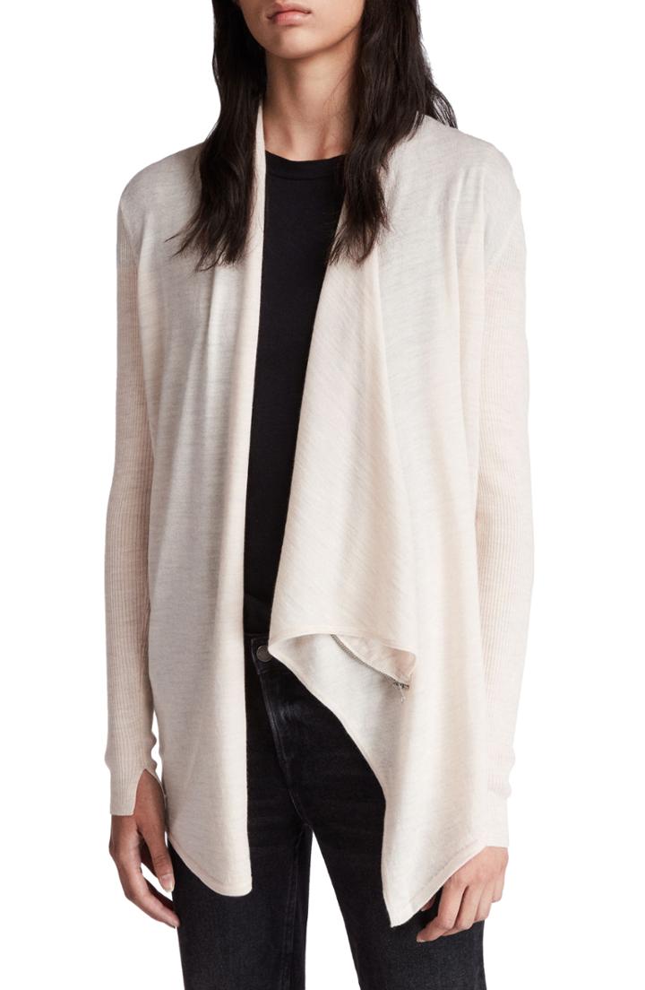 Women's Allsaints Drina Ribbed Cardigan - Pink