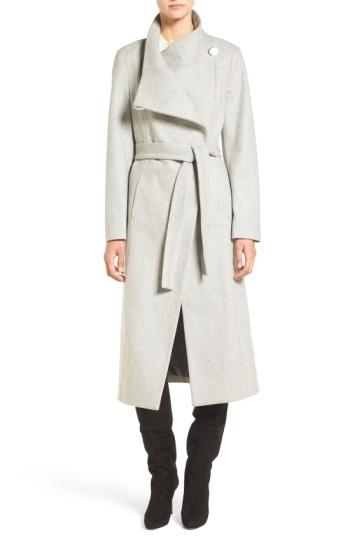 Women's Kenneth Cole New York Wool Blend Maxi Wrap Coat - Blue