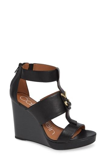 Women's Calvin Klein Racquel Wedge Sandal M - Black