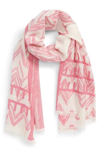 Women's Sole Society Jacquard Print Cotton Scarf, Size - Ivory