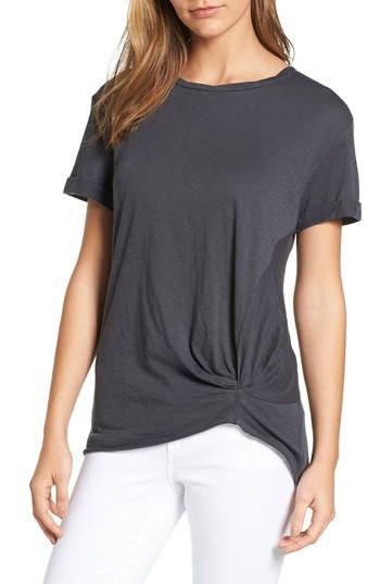 Women's Caslon Knotted Tee, Size - Grey