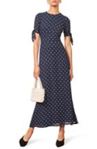 Women's Reformation Amsterdam Tie Sleeve Body-con Maxi Dress - Blue