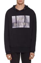 Men's Versus By Versace Logo Print Hoodie - Black