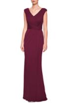 Women's La Femme Fitted Jersey Gown - Red