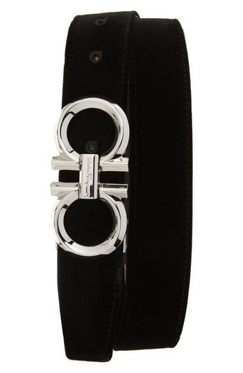 Men's Salvatore Ferragamo Velvet Belt - Nero