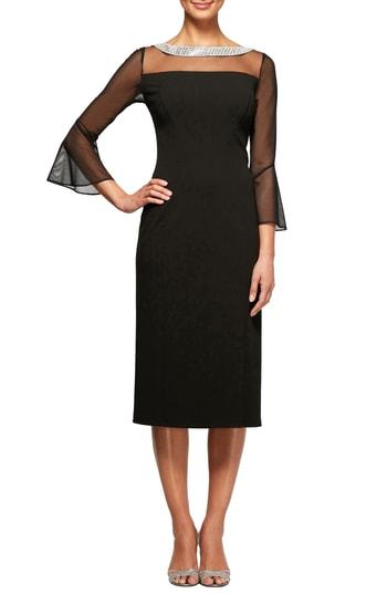 Women's Alex Evenings Embellished Shift Dress - Black