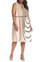 Women's Adrianna Papell Beta Stripe Georgette Fit & Flare Dress