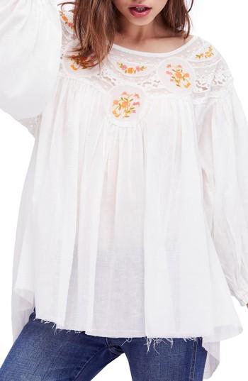 Women's Free People Secret Garden Blouse - Ivory