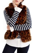 Women's J.crew Faux Leopard Fur Vest - Brown