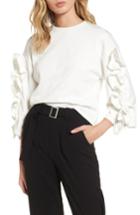 Women's J.o.a. Ruffle Sleeve Top - White