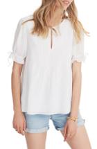 Women's Madewell Embroidered Pintuck Top, Size - White