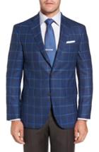 Men's David Donahue Connor Classic Fit Plaid Sport Coat S - Blue