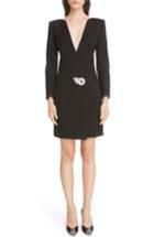 Women's Givenchy Wool & Mohair Brooch Detail Dress Us / 36 Fr - Black