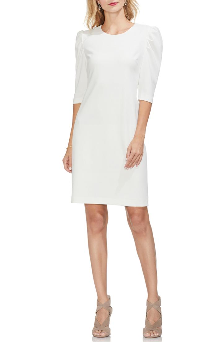 Women's Vince Camuto Puff Shoulder Sheath Dress - Ivory