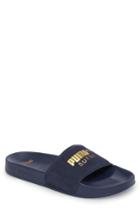 Men's Puma Leadcat Suede Slide Sandal M - Blue