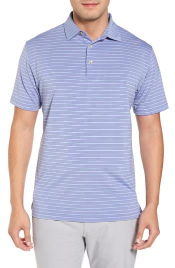 Men's Peter Millar Halifax Pinstripe Stretch Jersey Polo - Purple