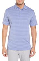 Men's Peter Millar Halifax Pinstripe Stretch Jersey Polo - Purple