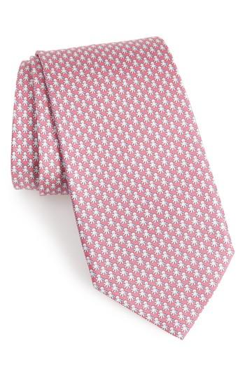 Men's Salvatore Ferragamo Ettore Print Silk Tie, Size - Pink