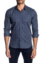 Men's Jared Lang Trim Fit Patterned Sport Shirt - Blue