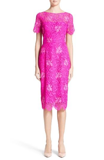 Women's Lela Rose Floral Lace Sheath Dress