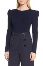 Women's Lewit Puff Sleeve Merino Wool Blend Sweater - Blue
