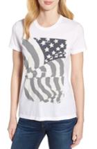 Women's Lucky Brand Ruched Back Flag Tee - White