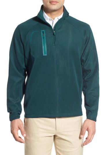 Men's Bobby Jones Xh2o Crawford Stretch Quarter Zip Golf Pullover, Size - Green