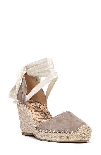 Women's Sam Edelman Patsy Wraparound Espadrille Wedge M - Grey