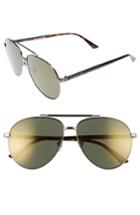 Men's Gucci Retro Web 61mm Aviator Sunglasses - Ruthenium W.mirror Gun Lens