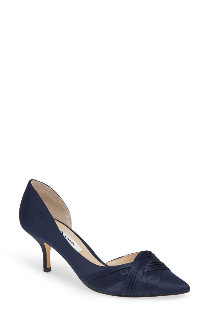 Women's Nina Blakely Half D'orsay Pointy Toe Pump M - Blue