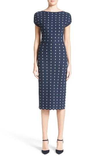 Women's Lela Rose Dot Knit Sheath Dress - Blue
